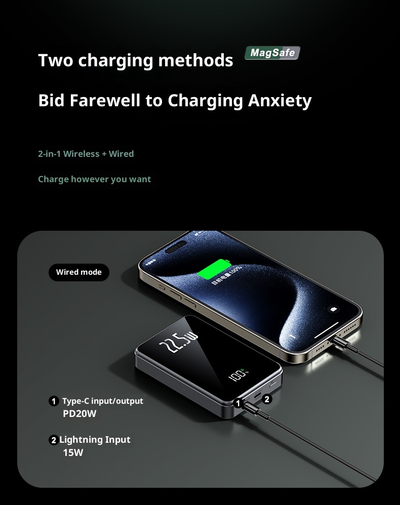 TechGlobe 22.5W Bank 20000mAh 10000 Mobile Power Fast Charging Digital Display Portable Wireless_voghion.com