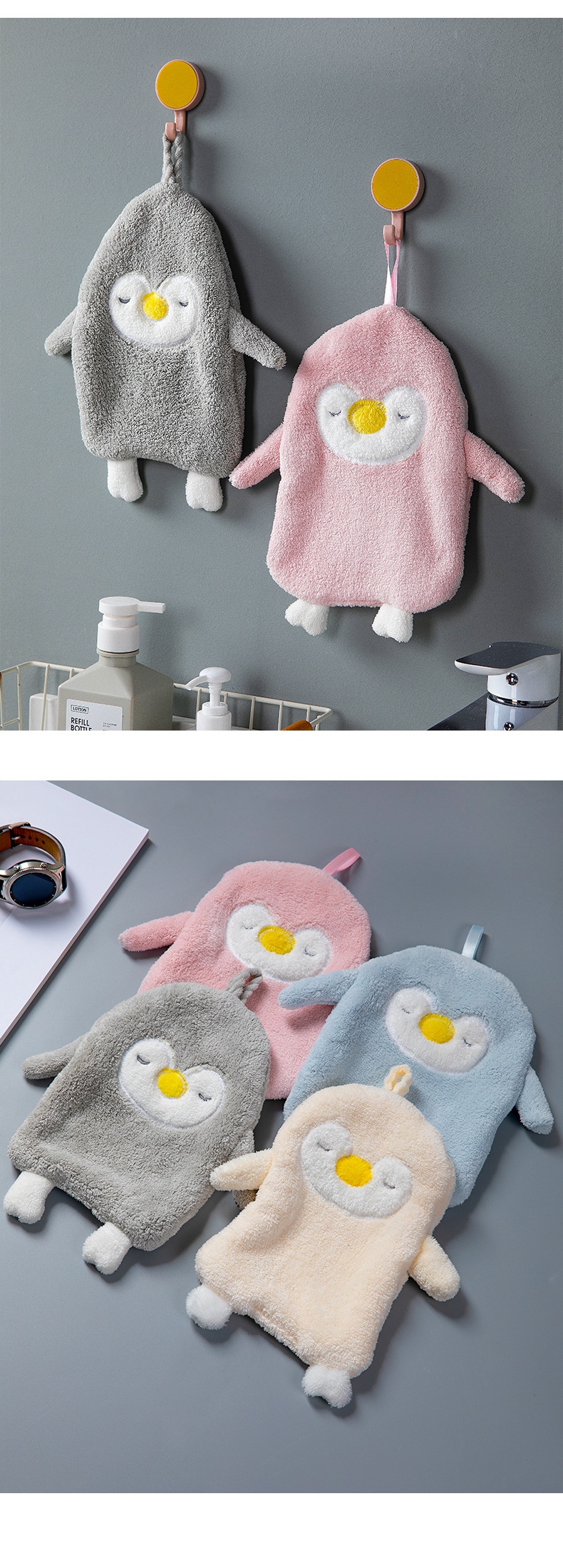 Lillian Hanging Cute Bathroom Cloth Absorbent Quick-Dry Towel Thickened Household Hand Wipe Handkerchief_voghion.com