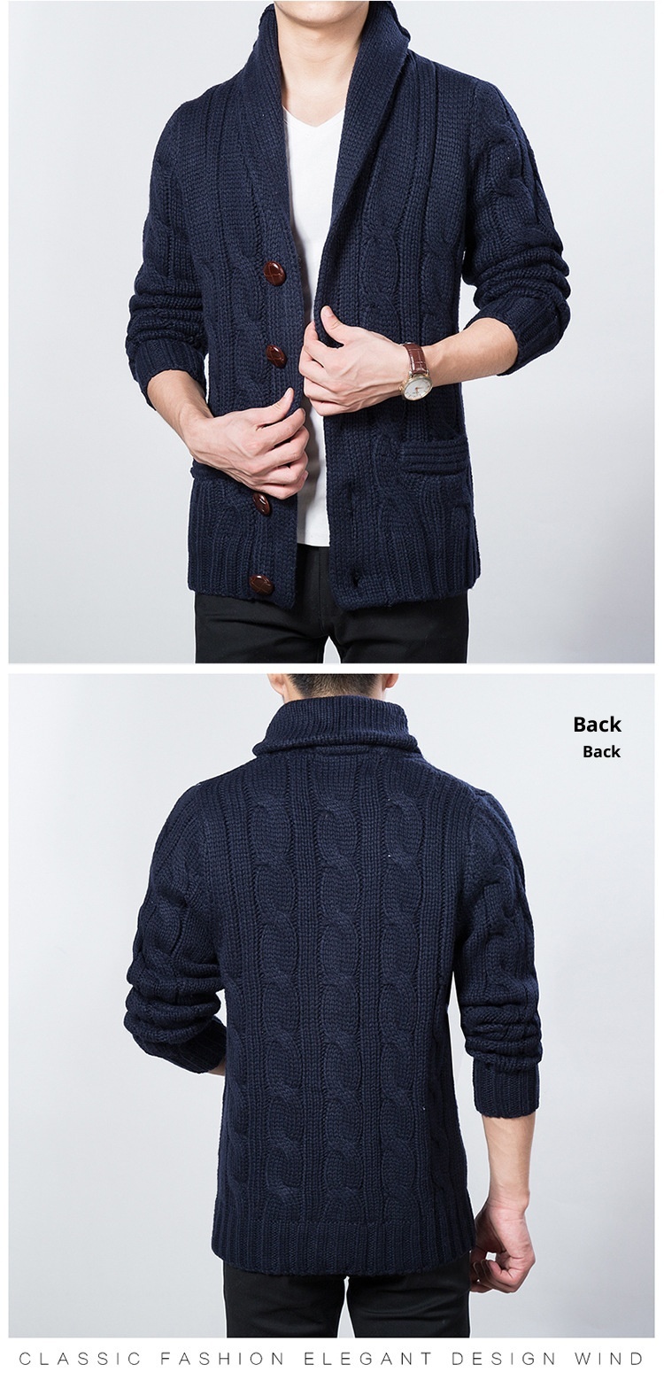 niño Niño Niño Niño Fuente transfronteriza Abrigo de lana informal para hombre Primavera y otoño Nuevo estilo Cárdigan de punto Solapa grande Tallas grandes De moda_voghion.com