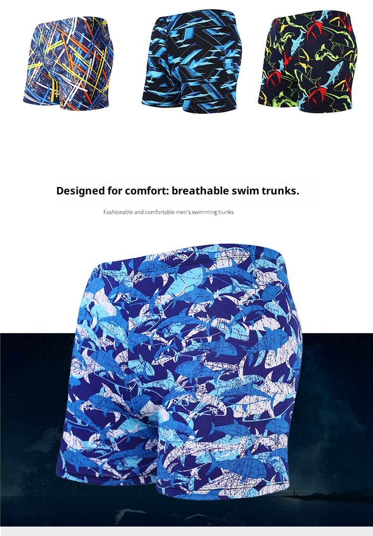 001 Hot-Selling Trunks For Adults, Men's Plus Size Anti-Embarrassment Boxer Shorts, Printed Beach And Hot Spring Swimming_voghion.com
