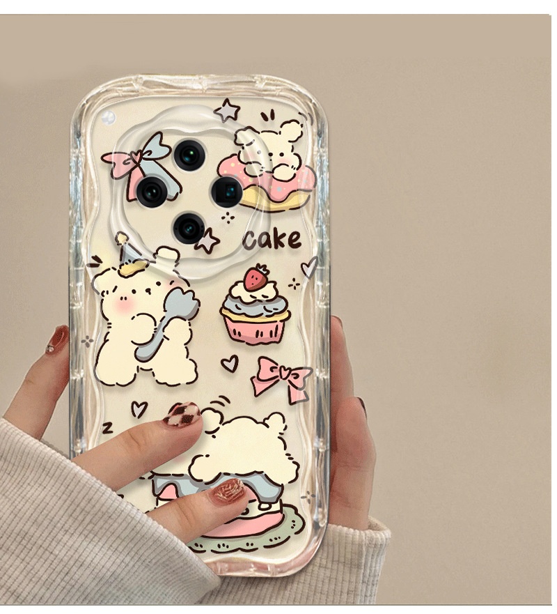 TechGlobe TechGlobe Custodia a forma di coniglietto danzante, piccola, trasparente e morbida, per telefono OPPO, stile carino femminile, Find X8 Pro_voghion.com