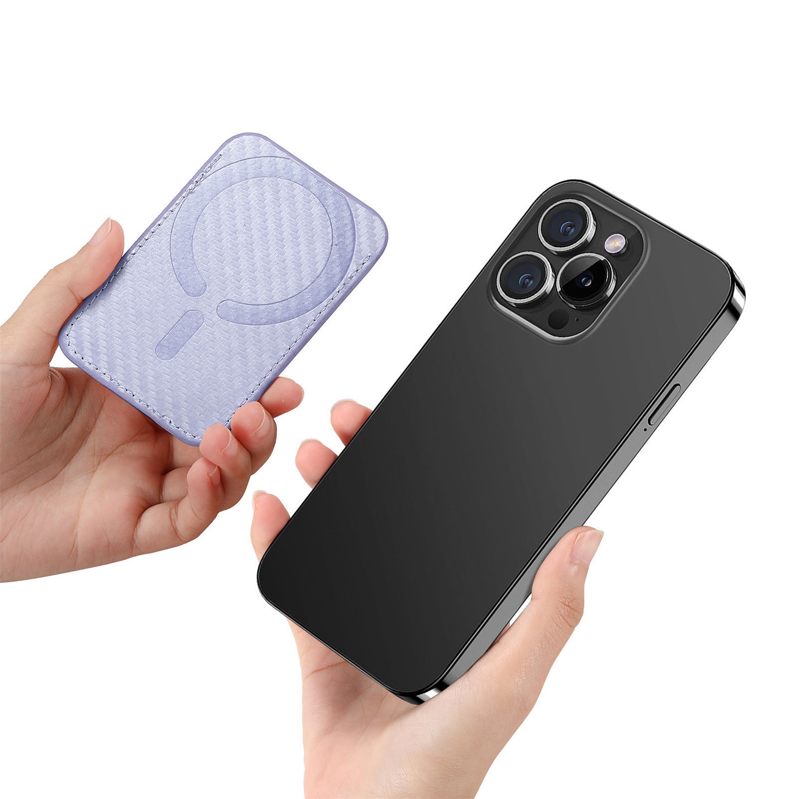 TechGlobe compatibile con 16 porta carte magnetiche in pelle con texture in fibra di carbonio, clip per portafoglio da 14p, 15_voghion.com