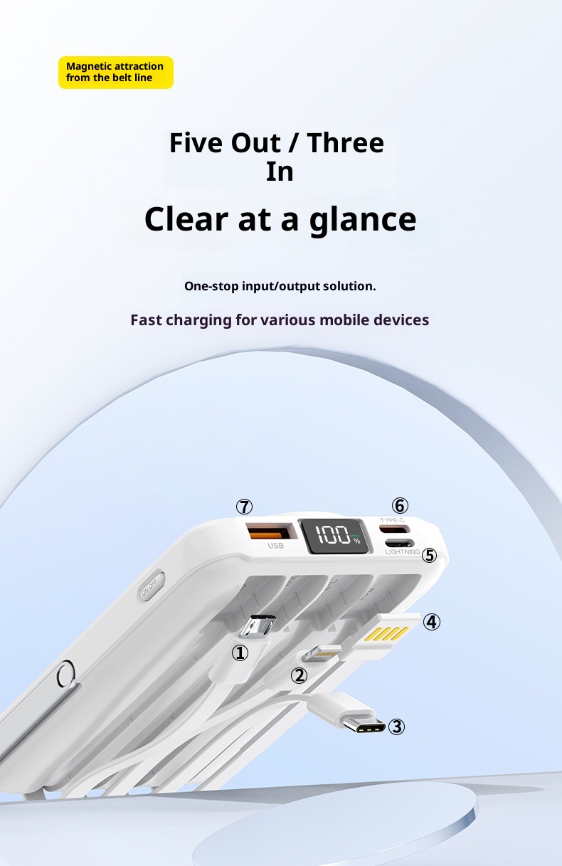 techglobe Wireless Magnetic Power Bank 10000mAh With Built-in Stand Convenient Portable Charger Custom Fast Charging_voghion.com
