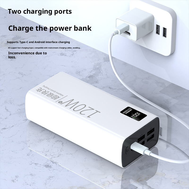 TechGlobe all'ingrosso 50000mAh 80000 Bank Ultra grande capacità alimentatore mobile per esterni originale 120W ricarica rapida Dropshipping_voghion.com