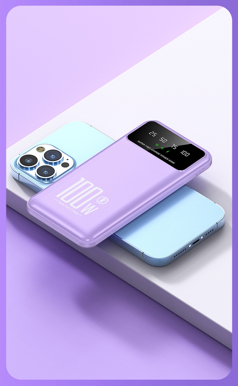 techglobe Super Fast Charging 100W Custom Gift Mini Built-in Cable Bank 20000mAh Wholesale Mobile Power Supply_voghion.com