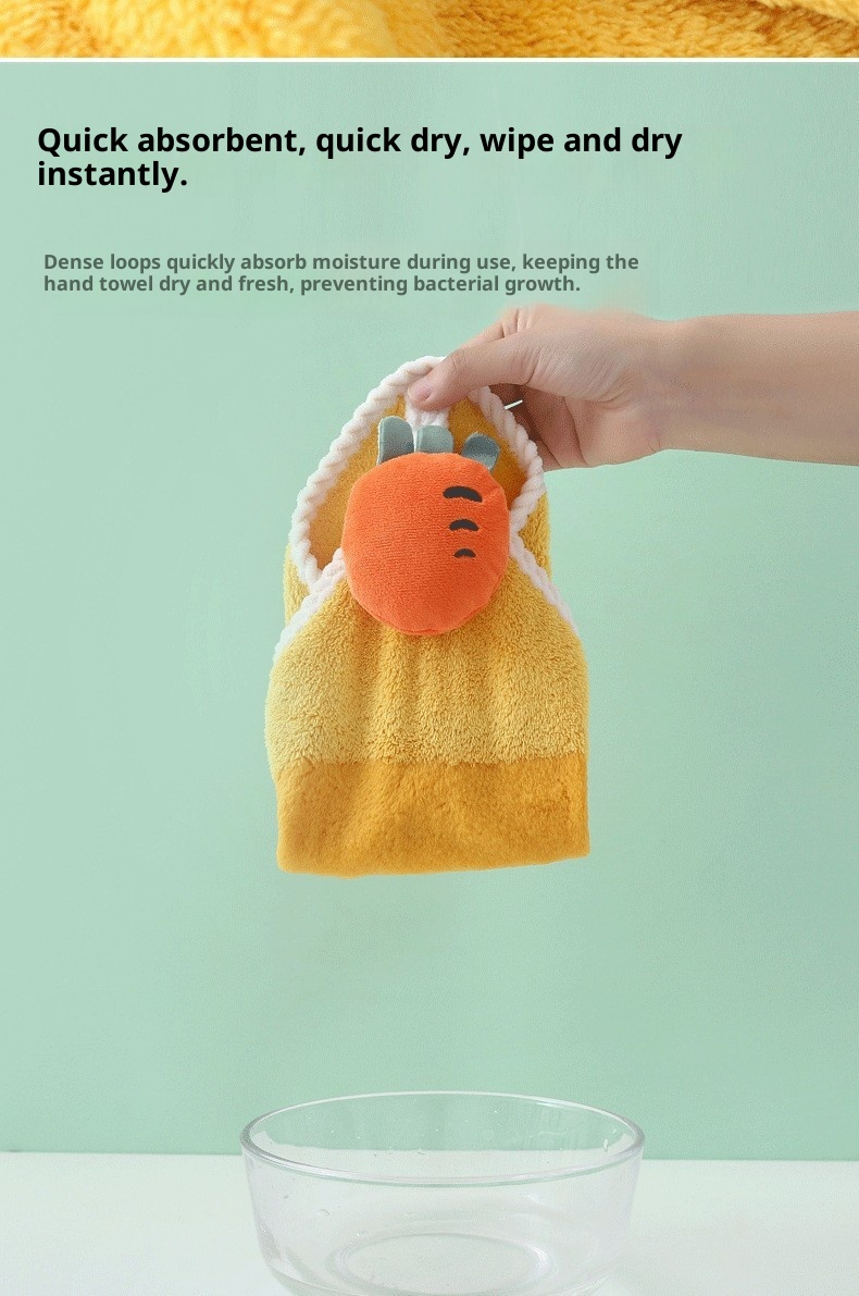 Lillian Korallenvlies-Handtuch, saugfähig, Geschenk für Kindergartenkinder, fusselt nicht, Badehandtuch zum Aufhängen_voghion.com