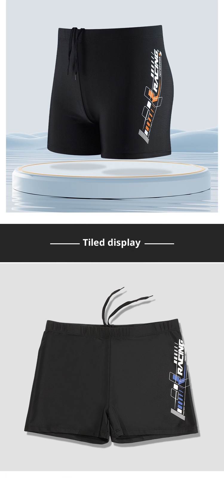 001 New Anti-Embarrassment Adult Trunks Plus Size Loose Professional Quick-Dry Boxer Swim Shorts Men's 5-Point_voghion.com