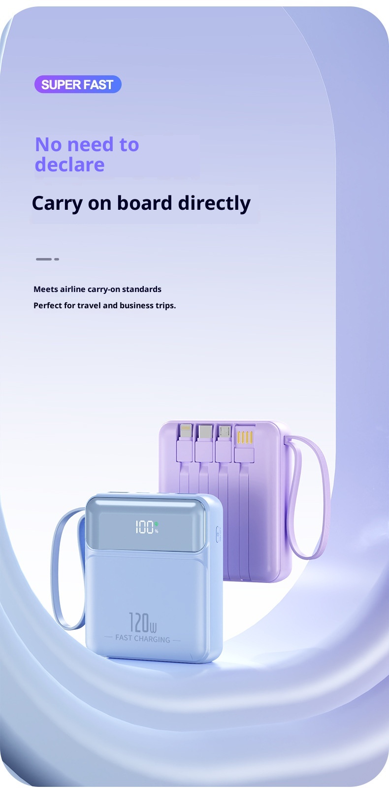 techglobe 3C-zertifizierte Mini-Powerbank mit ultraschnellem Ladekabel und großer Kapazität – kundenspezifische mobile Stromversorgung im Großhandel_voghion.com