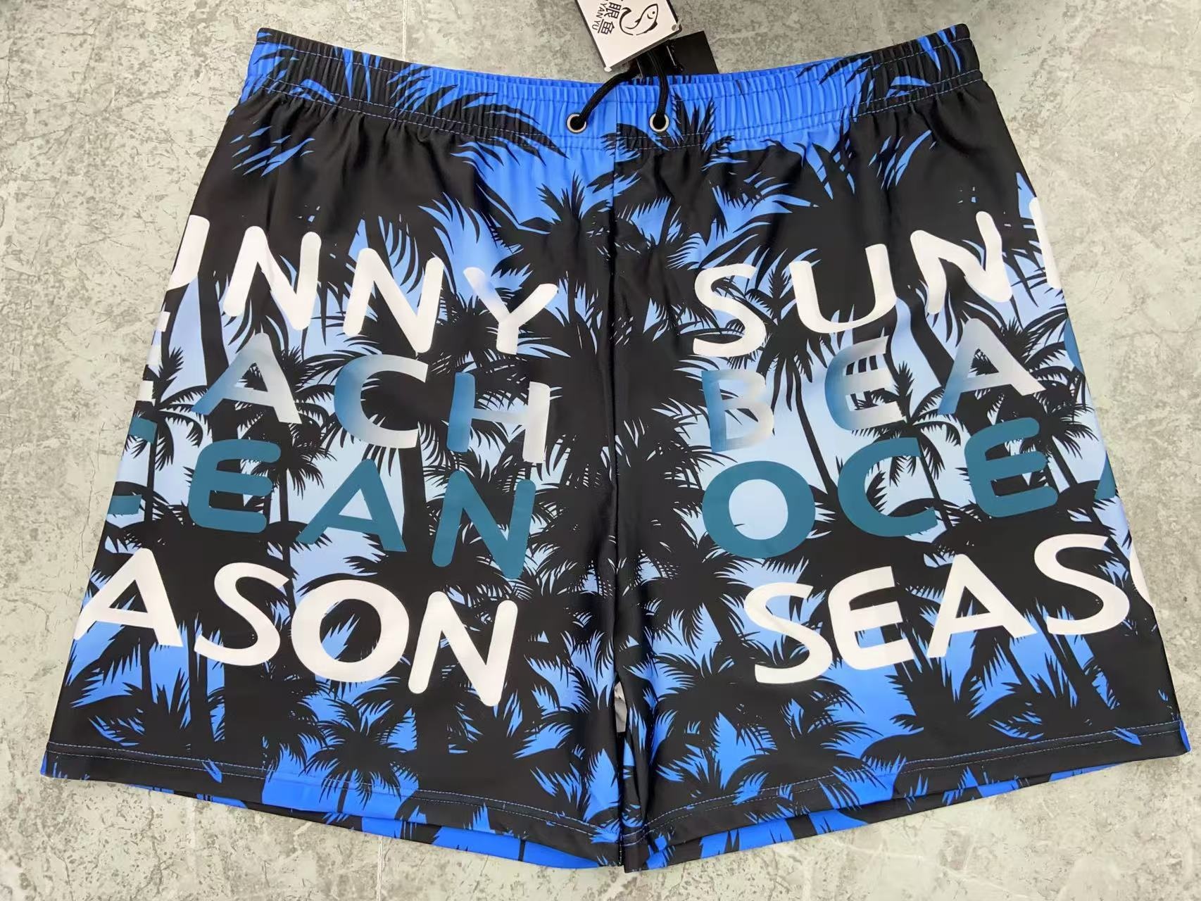 001 Wholesale Men's Adult Loose Comfortable Plus Size Boxer Hot Spring Swimming Trunks Beach Shorts_voghion.com