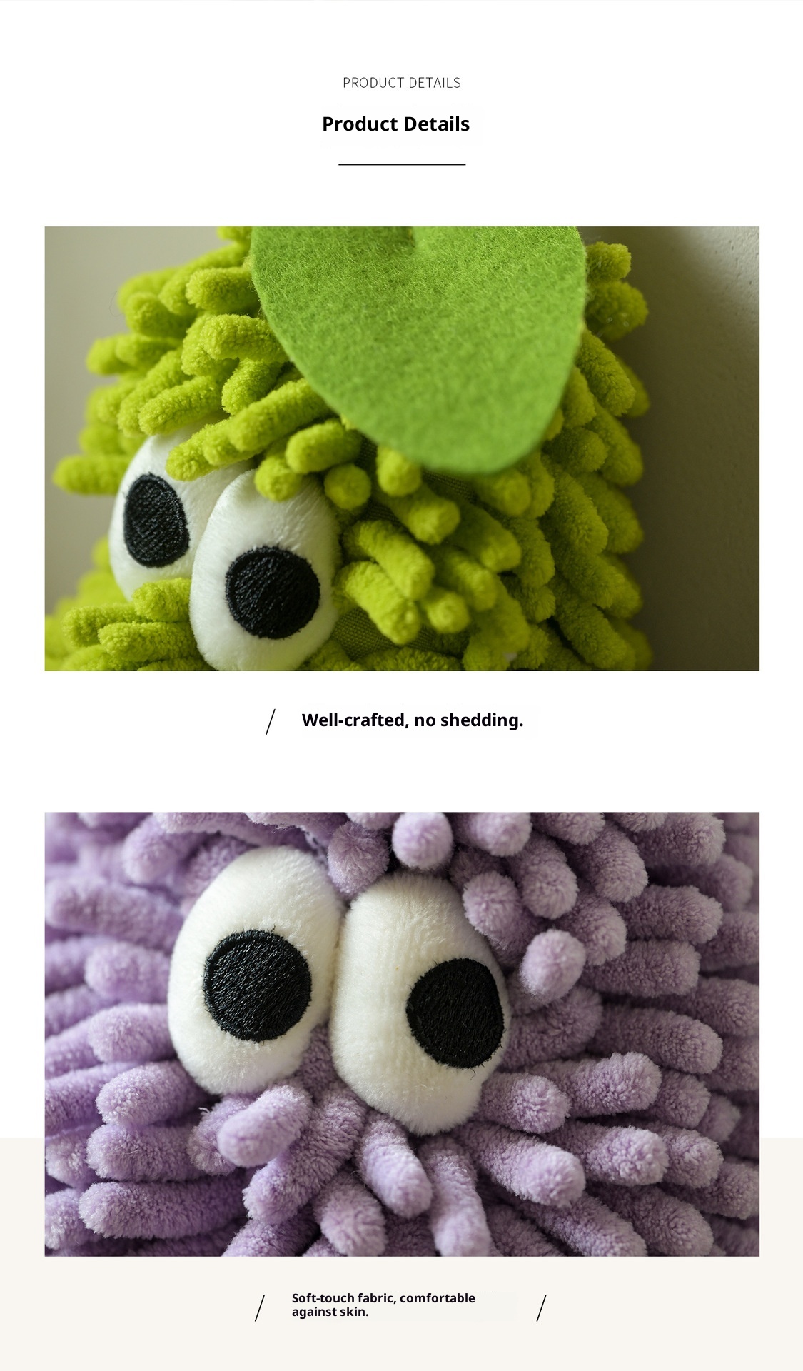 Lillian Chenille Hand Hanging Gift Kitchen Absorbent Cute Big Eyes Cartoon Design Non-Slip Towel_voghion.com