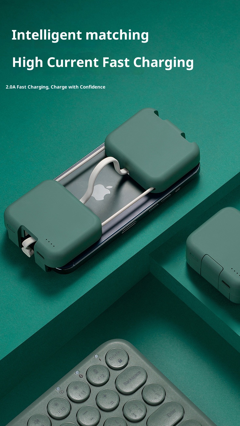 TechGlobe Faltbare Powerbank mit Rückenclip, kleines tragbares kabelloses Ladegerät, Mini-Geschenkidee, Großhandel_voghion.com