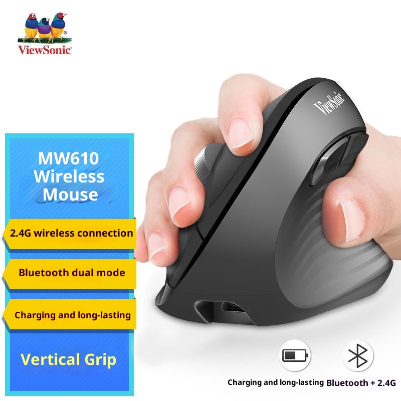 Digitex Digitex ViewSonic MW610 Ter Geçirmez Kaymaz Dikey Ergonomik Işıklı Fare Ofis ve Oyun İçin_voghion.com