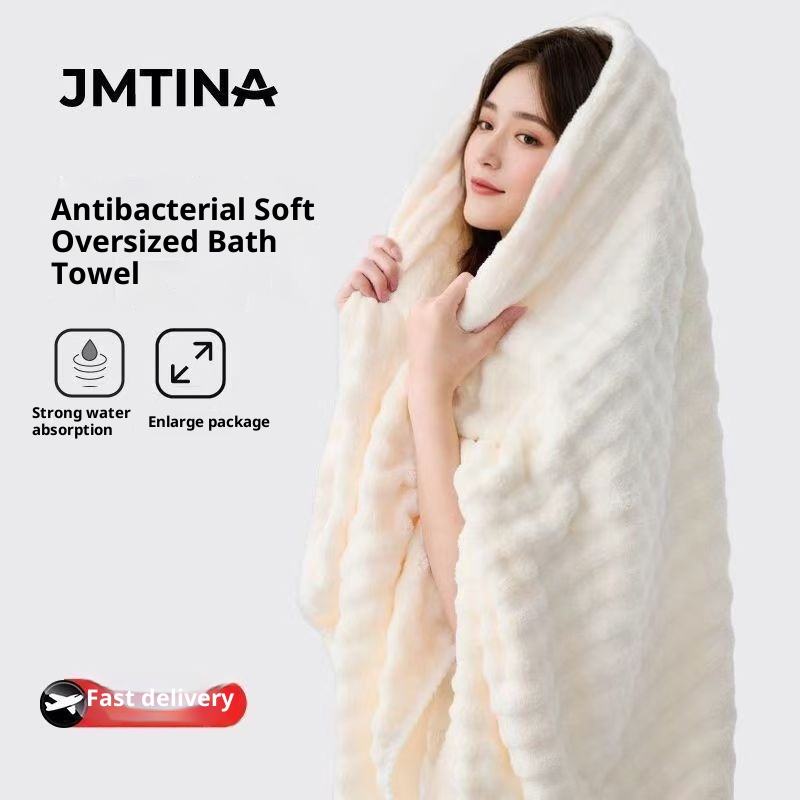 Lillian Candy Stripe Coral Fleece Face Absorbent Quick-Dry Non-Shedding High-End Bath Towel For Men And Women_voghion.com