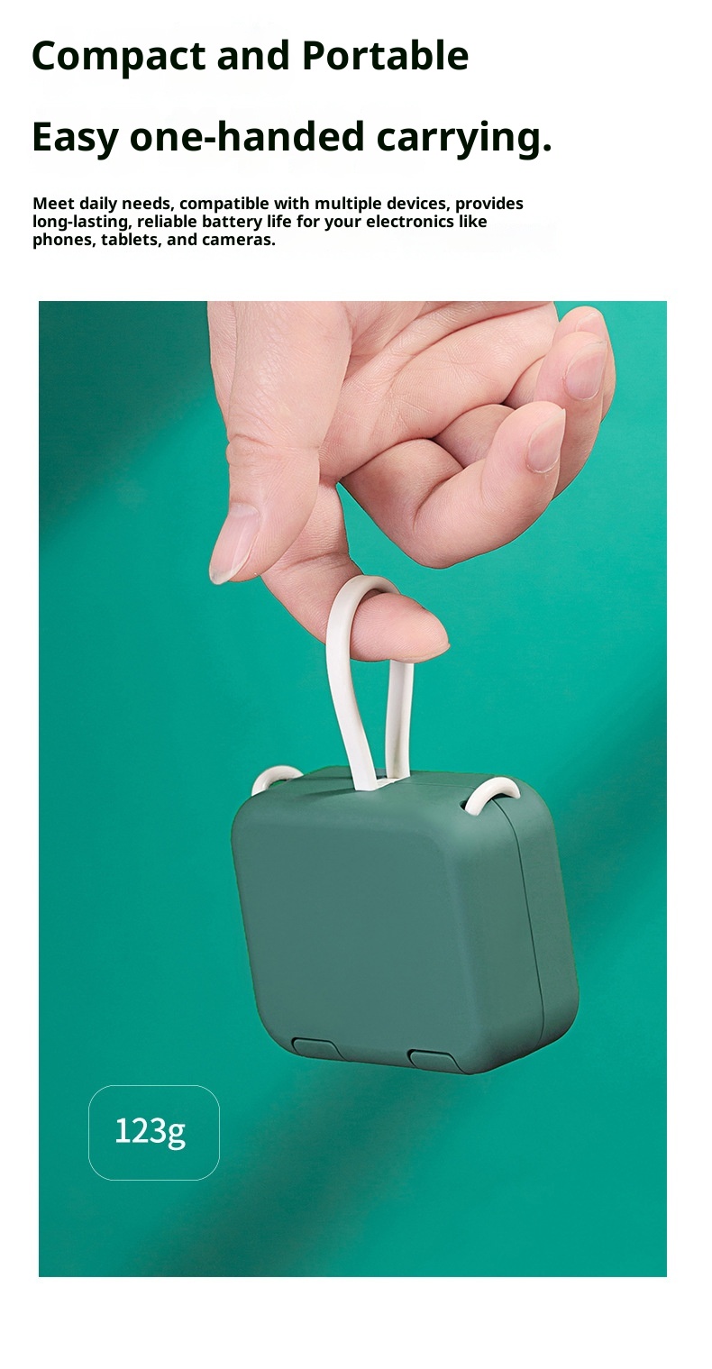 TechGlobe Faltbare Powerbank mit Rückenclip, kleines tragbares kabelloses Ladegerät, Mini-Geschenkidee, Großhandel_voghion.com