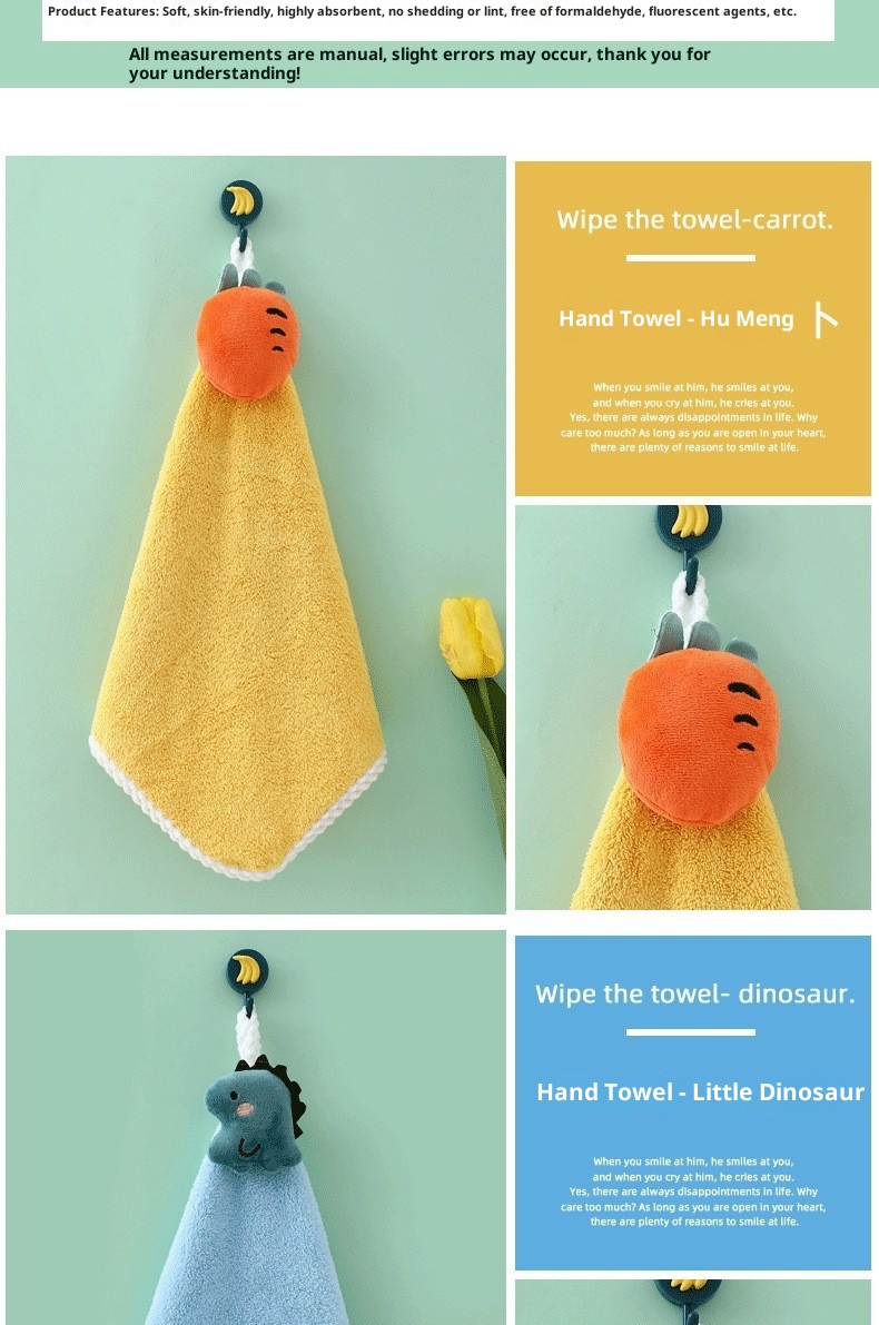 Lillian Korallenvlies-Handtuch, saugfähig, Geschenk für Kindergartenkinder, fusselt nicht, Badehandtuch zum Aufhängen_voghion.com