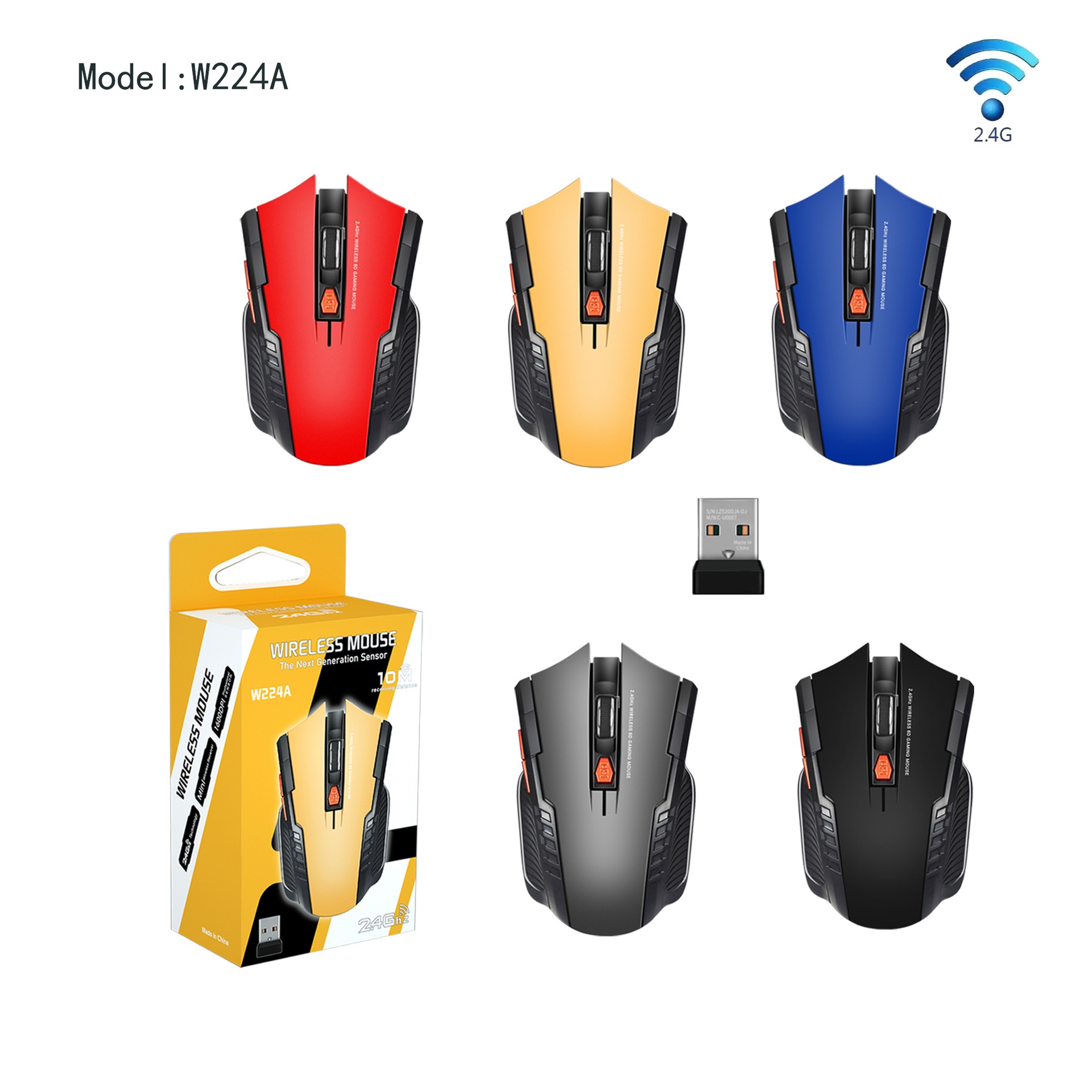 Mouse wireless da gioco Techglobe W224A 2.4G a prezzo unico trattabile_voghion.com
