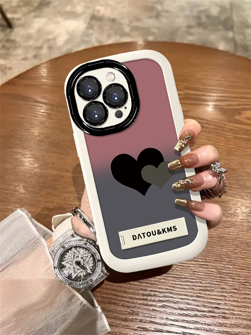 Coque TechGlobe à double cœur dégradé, compatible avec iPhone 16 Pro Max, pour femmes, iPhone 15 (nouveau modèle 14/13), aspect haut de gamme_voghion.com