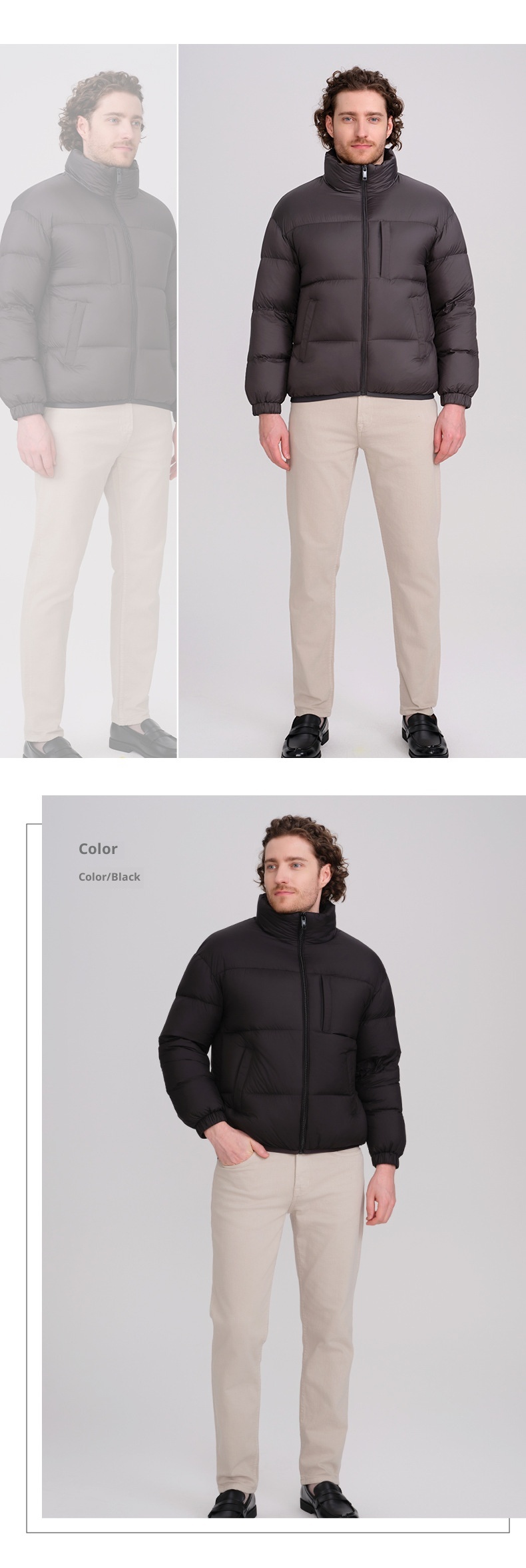 boy 2025 Jacket Short Style Autumn Winter Thickened Warm Stand Collar Men's Coat Wholesale 90% White Duck Down Filling_voghion.com