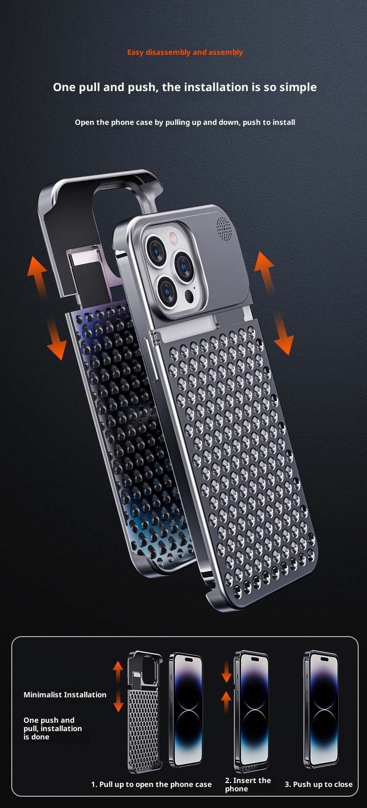 TechGlobe Suitable For 13 Heat Dissipation Metal Protective Anti-drop Aluminum Alloy IPhone 14 Pro Max Phone Case_voghion.com