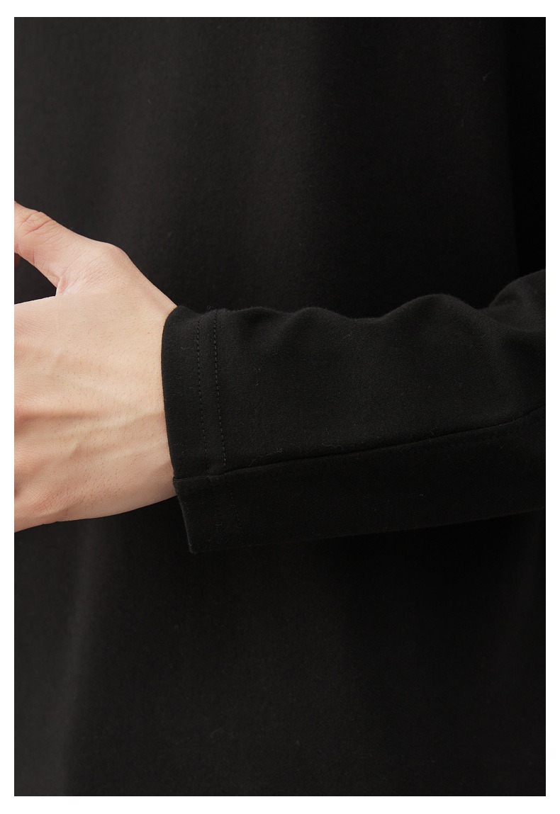 QFV507045555501<2 T-shirt a maniche lunghe da uomo in cotone peruviano pettinato 260 g, primavera estate 2025, nuova maglietta da uomo con strato interno in tinta unita_voghion.com