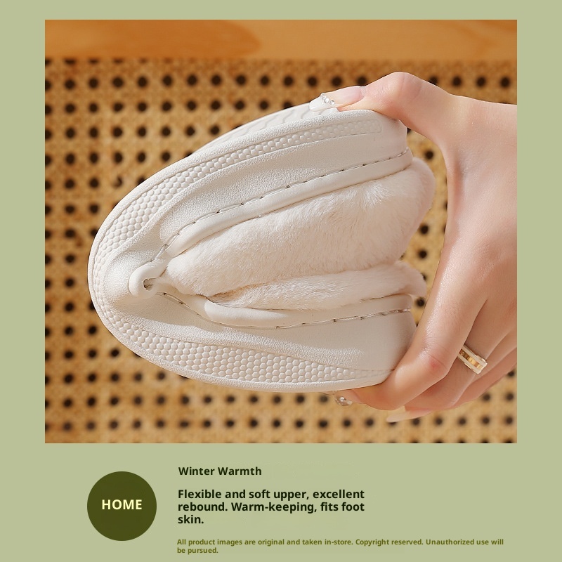 Zees Dikke Zool Stap Comfort Heren Binnen Warm Antislip Cartoon Katoen Winter Thuis Harige Pantoffels Dames_voghion.com