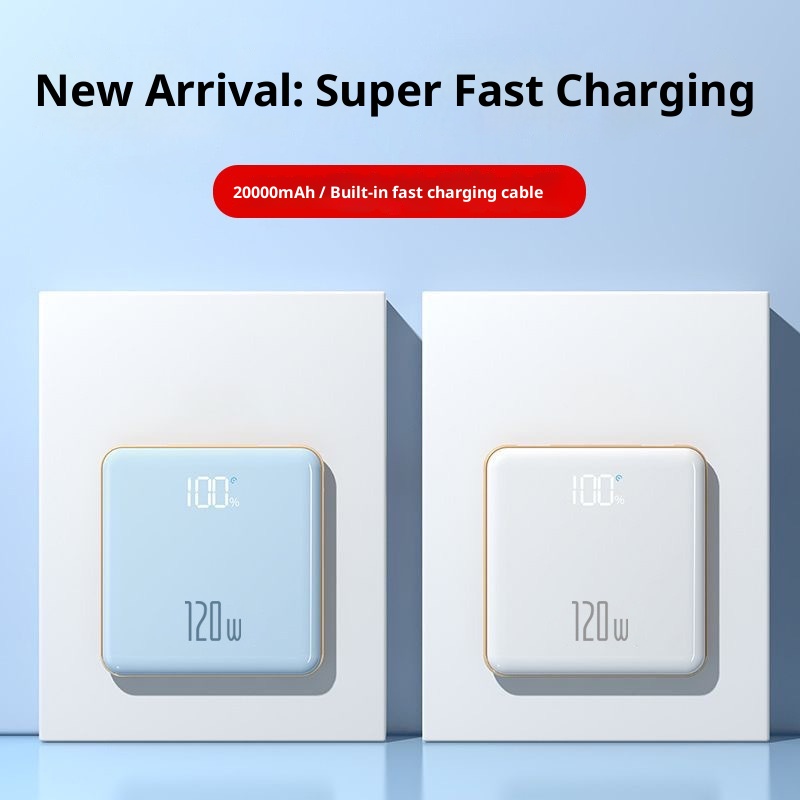 techglobe 3C Certified Mini Built-in Cable 20000mAh Ultra-Thin Bank Fast Charging Mobile Power High-End Gift Custom_voghion.com
