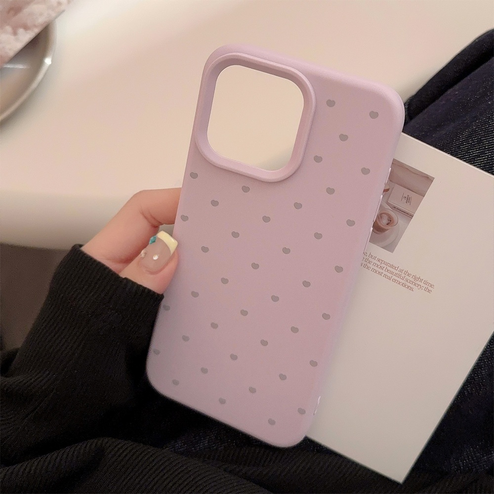 TechGlobe Soft And Adorable Heart Suitable For 17 Pro Max Korean Style Ins Wind IPhone 16 Phone Case 14 Silicone 15 Premium_voghion.com