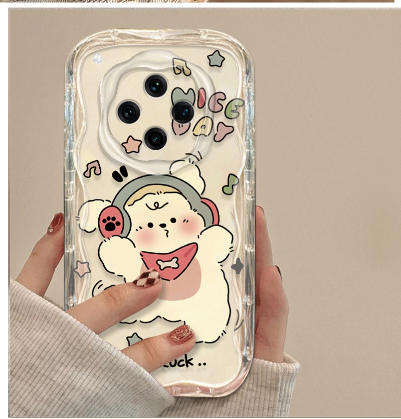 TechGlobe TechGlobe Custodia a forma di coniglietto danzante, piccola, trasparente e morbida, per telefono OPPO, stile carino femminile, Find X8 Pro_voghion.com