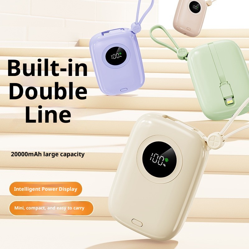 techglobe 2025 New Mini 20000mAh Super Fast Charging With Built-in Cable Power Bank Gift_voghion.com