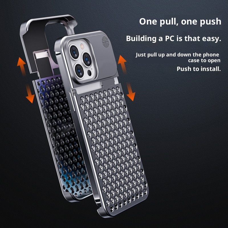 TechGlobe Suitable For 13 Heat Dissipation Metal Protective Anti-drop Aluminum Alloy IPhone 14 Pro Max Phone Case_voghion.com