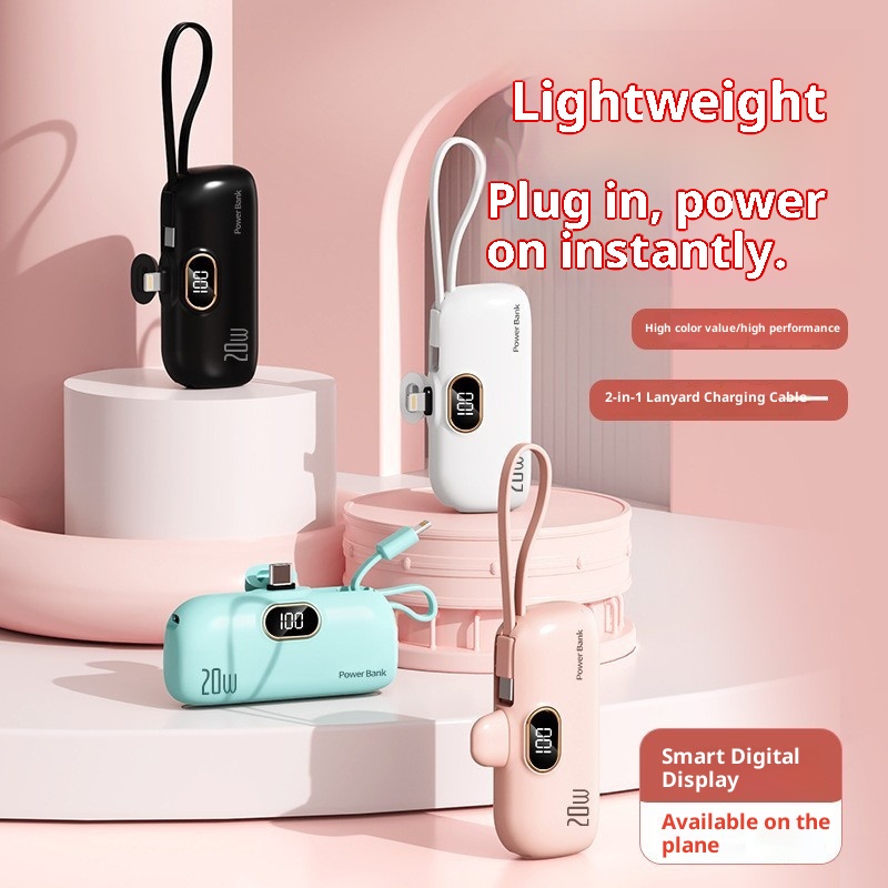 Techglobe Cross-Border KC Mini Capsule Bank 5000mAh 22,5W Ricarica rapida Compatto Alimentatore portatile mobile LG stampato_voghion.com