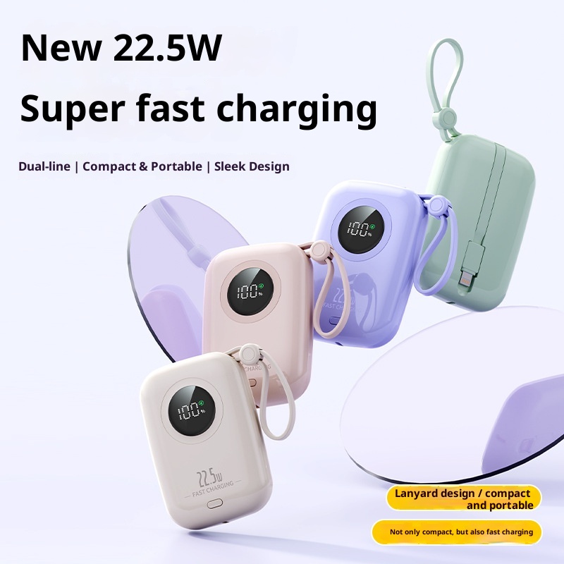 techglobe 2025 New Mini 20000mAh Super Fast Charging With Built-in Cable Power Bank Gift_voghion.com