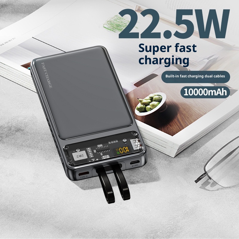 TechGlobe 22.5W Super Fast Charging 10000mAh Power Bank Cyberpunk Transparent Mecha 20000mAh Portable Charger_voghion.com