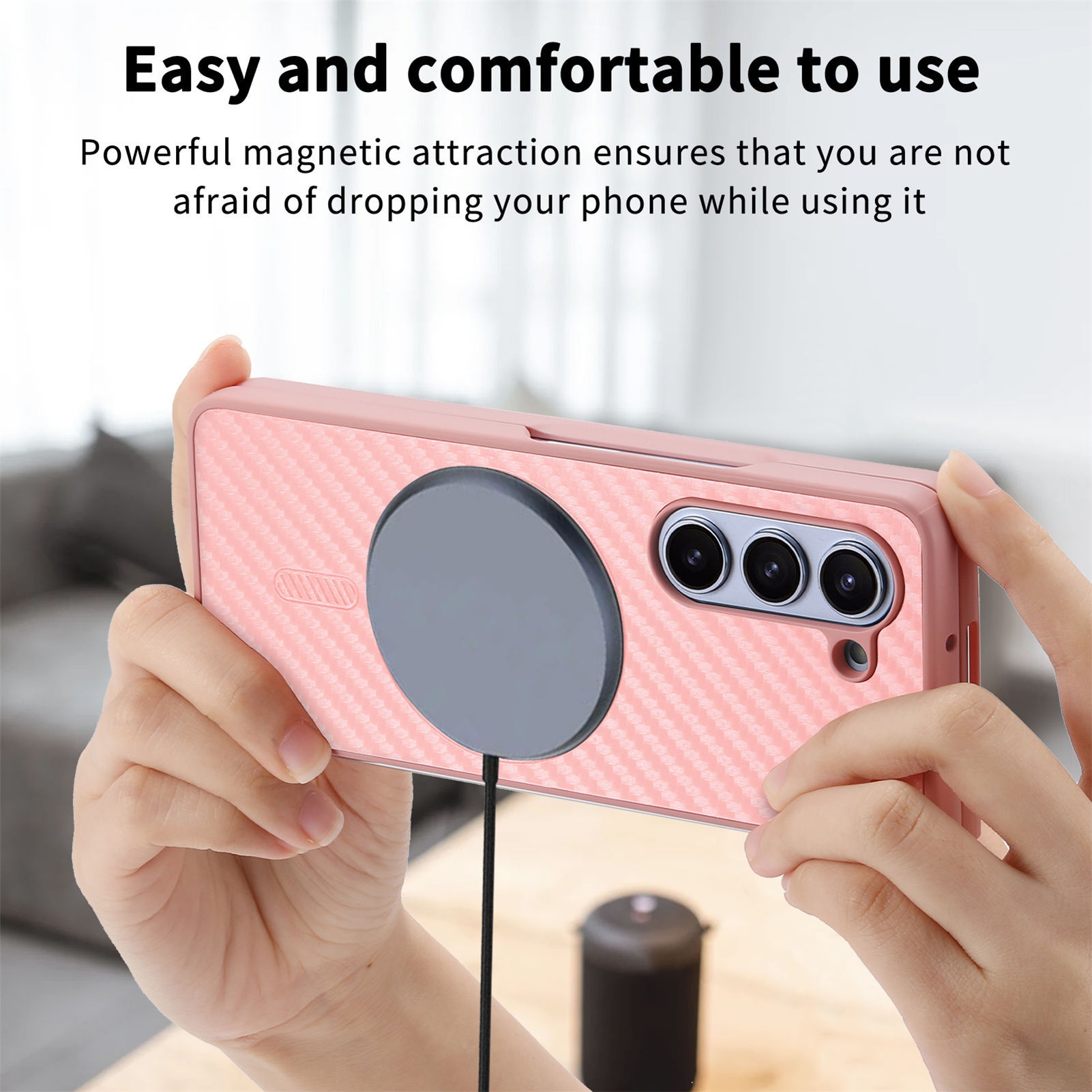 TechGlobe compatibile con Samsung Galaxy Fold6 custodia in fibra di carbonio con pellicola magnetica integrata Z Fold5_voghion.com