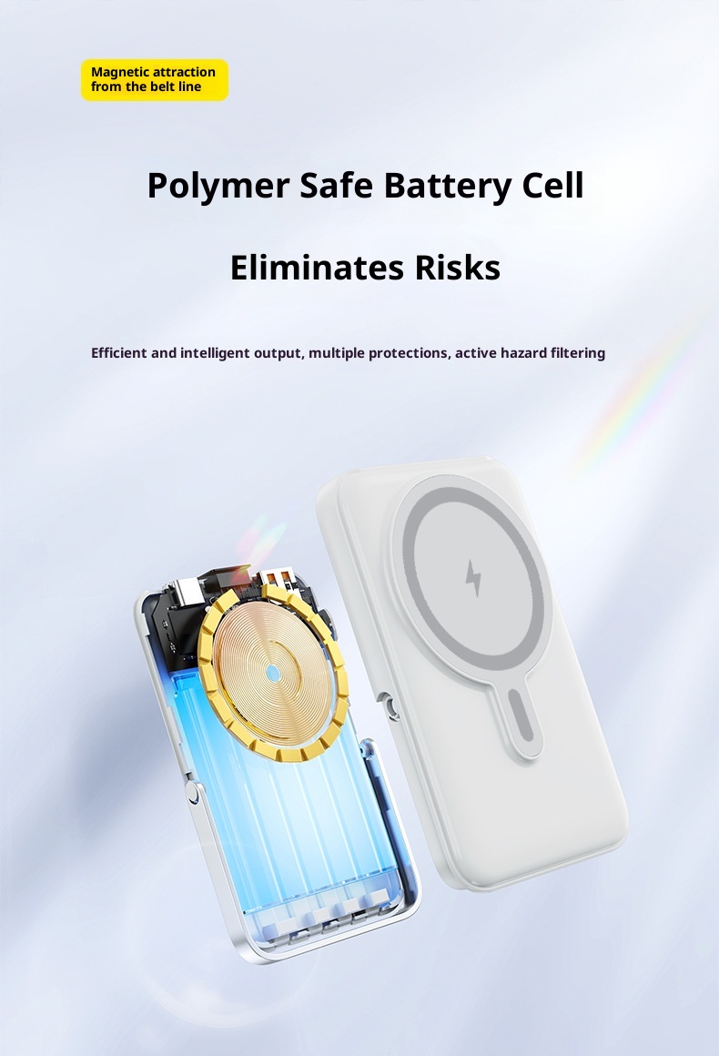 techglobe Wireless Magnetic Power Bank 10000mAh With Built-in Stand Convenient Portable Charger Custom Fast Charging_voghion.com