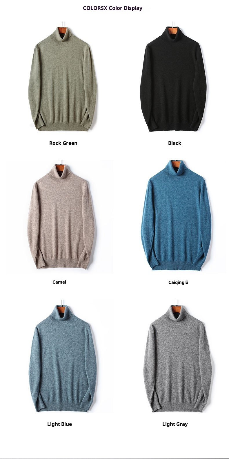 boy Boy Boy Boy 100% Pure 2025 Autumn Winter New Men's High Collar Non-Cashmere Inner Layer Merino Wool Sweater_voghion.com