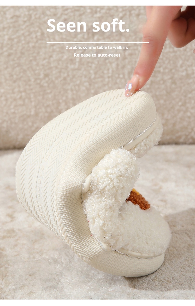 Zees Coss-Bode Hot-Selling Catoon Bibi Bea Smiling Face Cotton Fo Women Wholesale Indoo Home Plush Wam Slippes_voghion.com