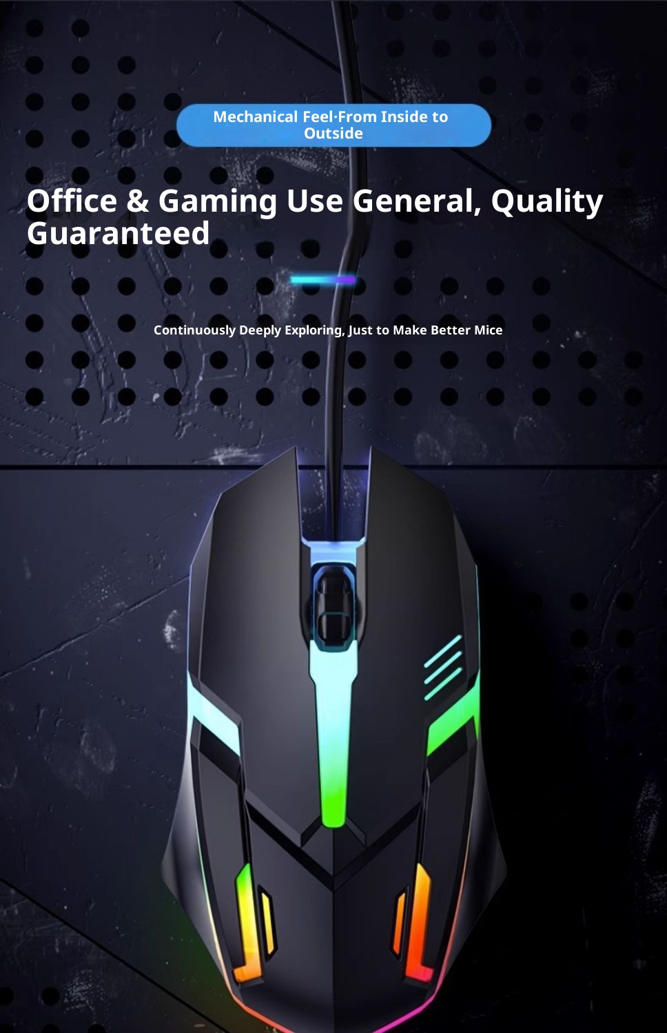 Digitex Digitex Wired Universal Laptop USB Office Business Gaming Colorful Glowing Mouse Bulk_voghion.com