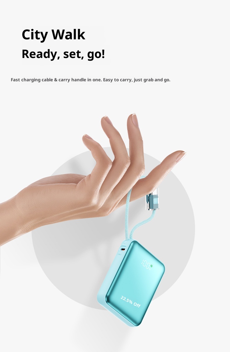 techglobe 22.5W Super Fast Charging Power Bank 10000mAh Digital Display Gift Lightweight Mini Portable Charger Custom_voghion.com