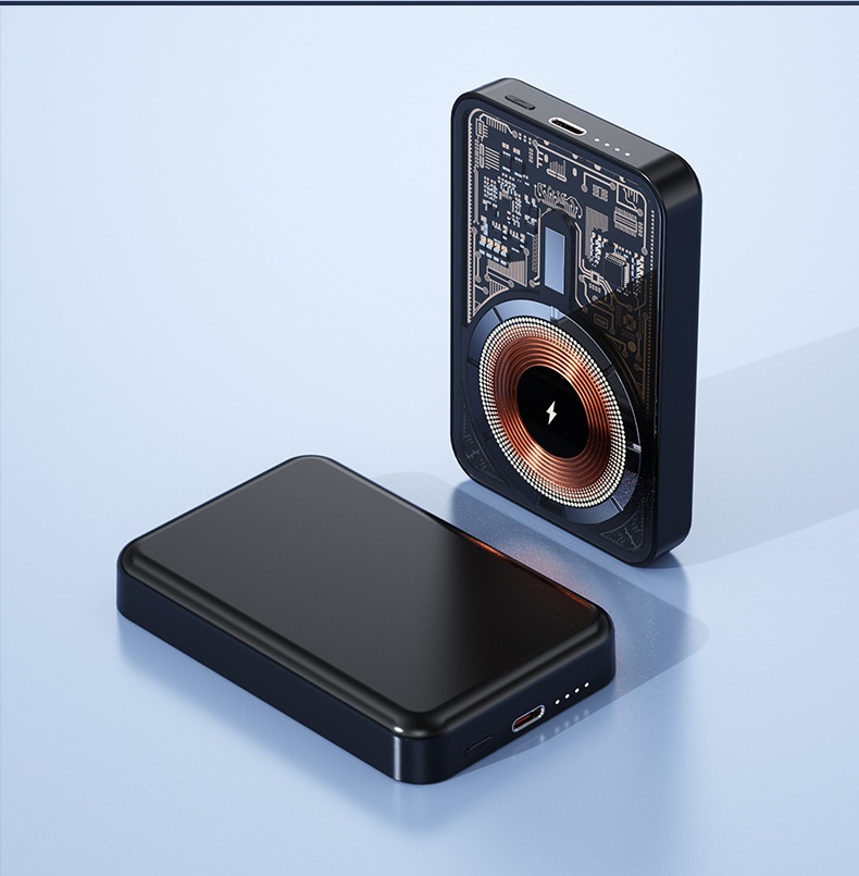 TechGlobe Grenzüberschreitende magnetische kabellose ultradünne Bank mit bidirektionaler Schnellladefunktion und 10000mAh tragbarer mobiler Stromversorgung_voghion.com