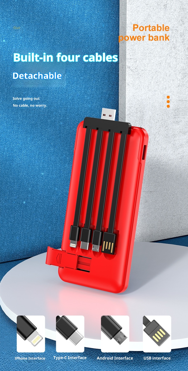 techglobe 20000 MAh Power Bank Business Gift Mini Charger Custom Fast Charging With Cable Compact Portable_voghion.com