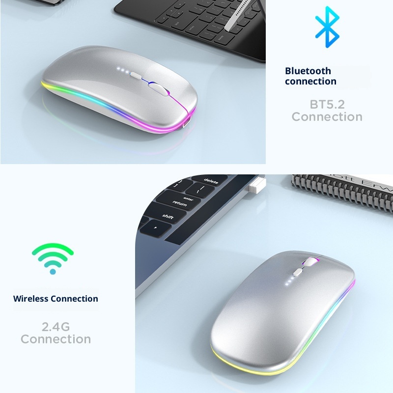 Techglobe Hot-Selling Type-C Charging Silent Bluetooth Dual-Mode Power Display Wireless Mouse Universal For Phones And_voghion.com