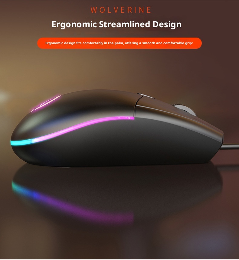 Techglobe Silver Eagle G3SE Wired Gaming Mouse Business Office Home USB Optical Luminous Computer Peripheral Accessories Wholesale_voghion.com