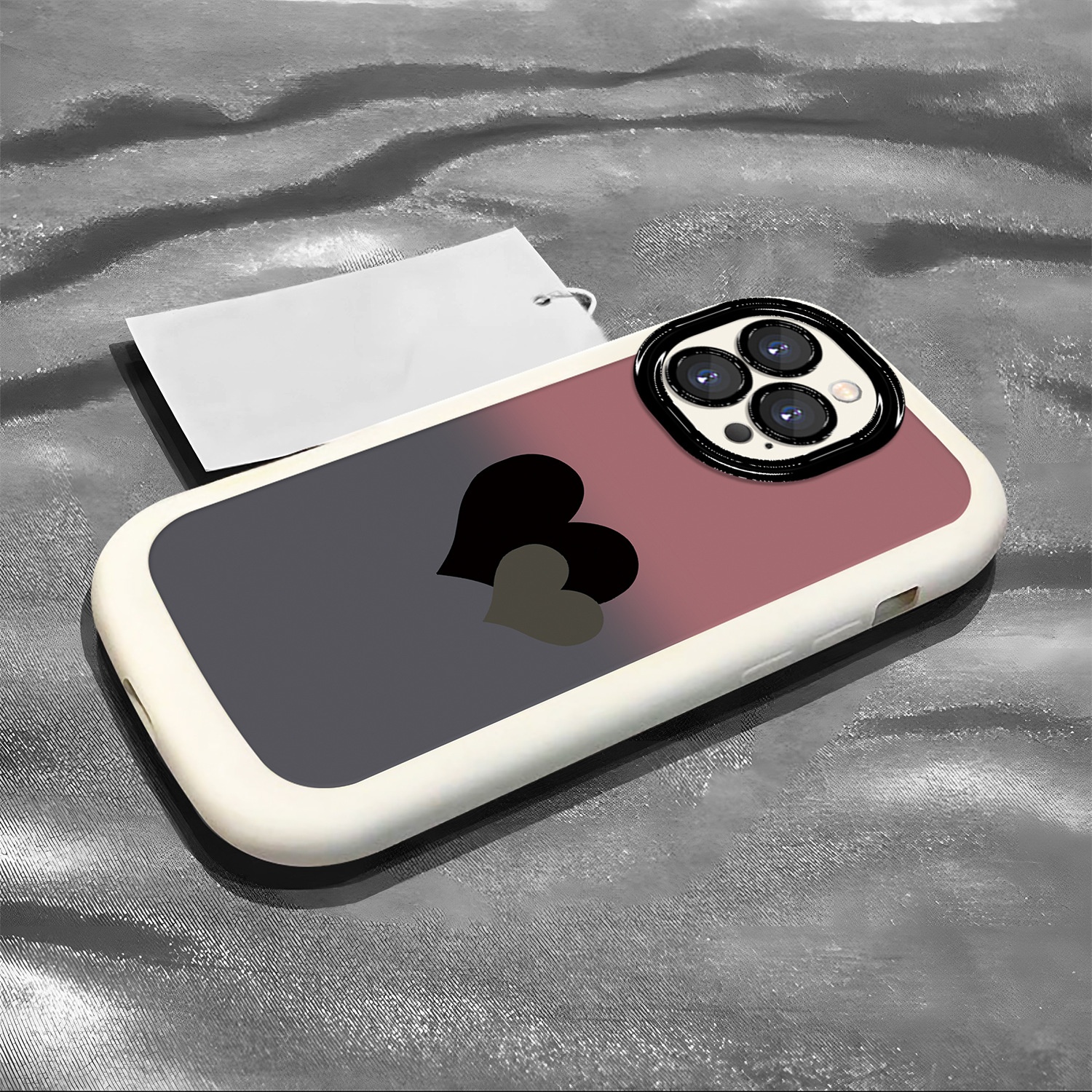 Coque TechGlobe à double cœur dégradé, compatible avec iPhone 16 Pro Max, pour femmes, iPhone 15 (nouveau modèle 14/13), aspect haut de gamme_voghion.com