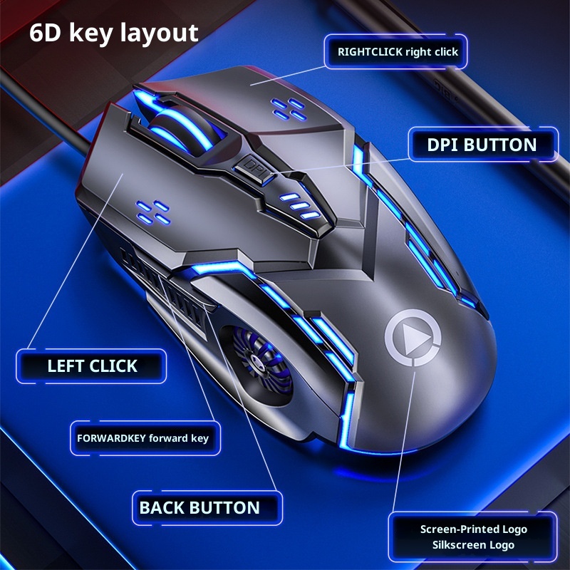 Techglobe G5 Wired Mouse Luminous Gaming E-sports Mechanical Silent Computer Accessories Cross-border Private Model_voghion.com