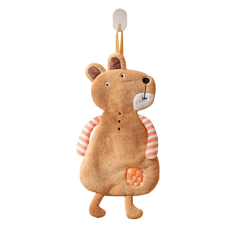 Lillian Cartoon Hanging Household Cute Animal Kitchen Hand Ball Bathroom Children's Square Towel_voghion.com