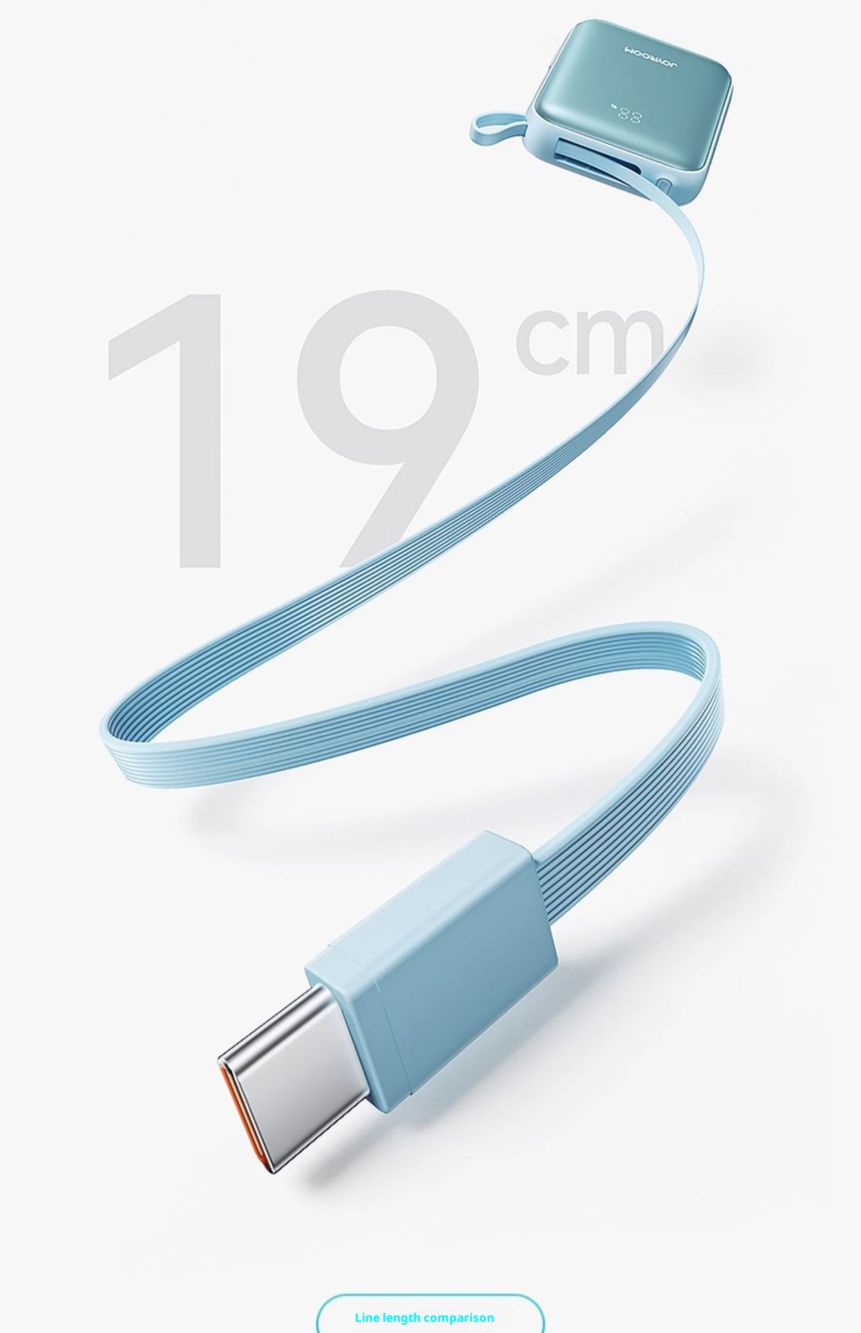 techglobe JileTang Nuovo alimentatore portatile compatto da 10000 mAh con cavo, ricarica rapida da 22,5 W, dropshipping_voghion.com