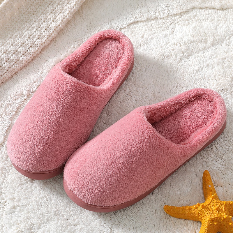 Zees Autumn Winter Women's Cotton Couple Cartoon Home Thick Sole Korean Style Warm Maternity Shoes Non-Slip Men's Wool_voghion.com