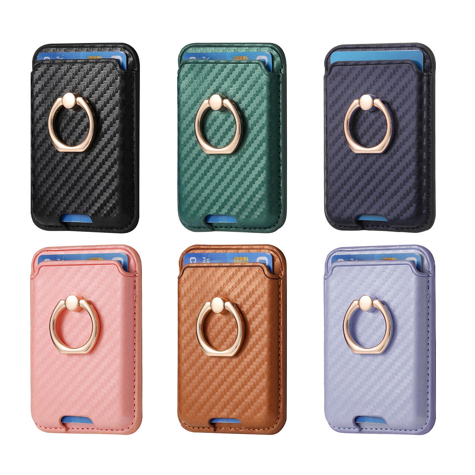 TechGlobe compatibile con 16 porta carte magnetiche in pelle con texture in fibra di carbonio, clip per portafoglio da 14p, 15_voghion.com