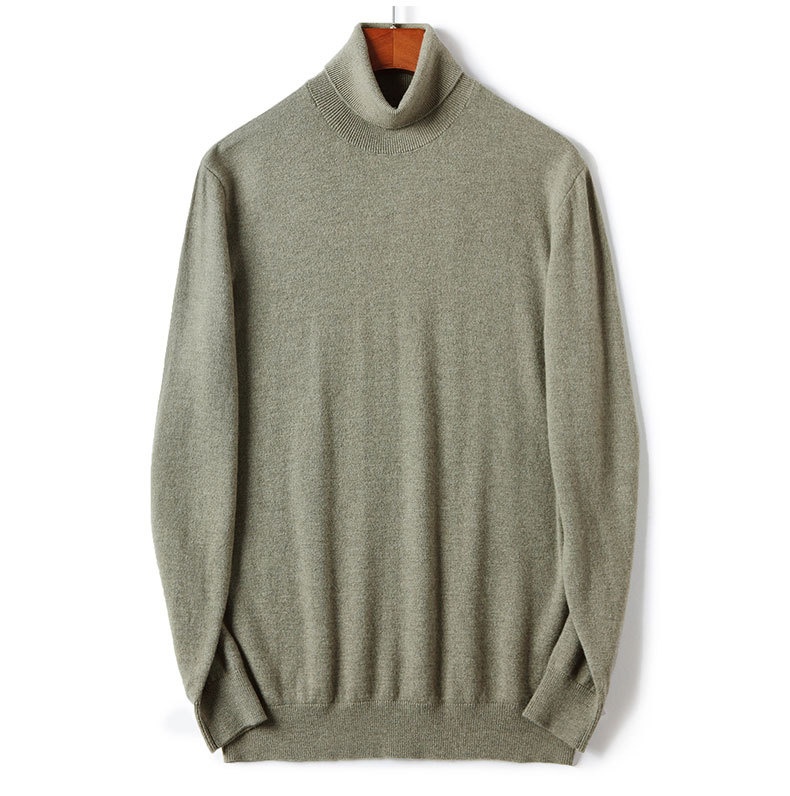 boy Boy Boy Boy 100% Pure 2025 Autumn Winter New Men's High Collar Non-Cashmere Inner Layer Merino Wool Sweater_voghion.com